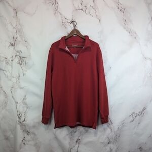 Pendleton Quarter Zip Shirt Mens Large Red Pullover Heavyweight 1/4
